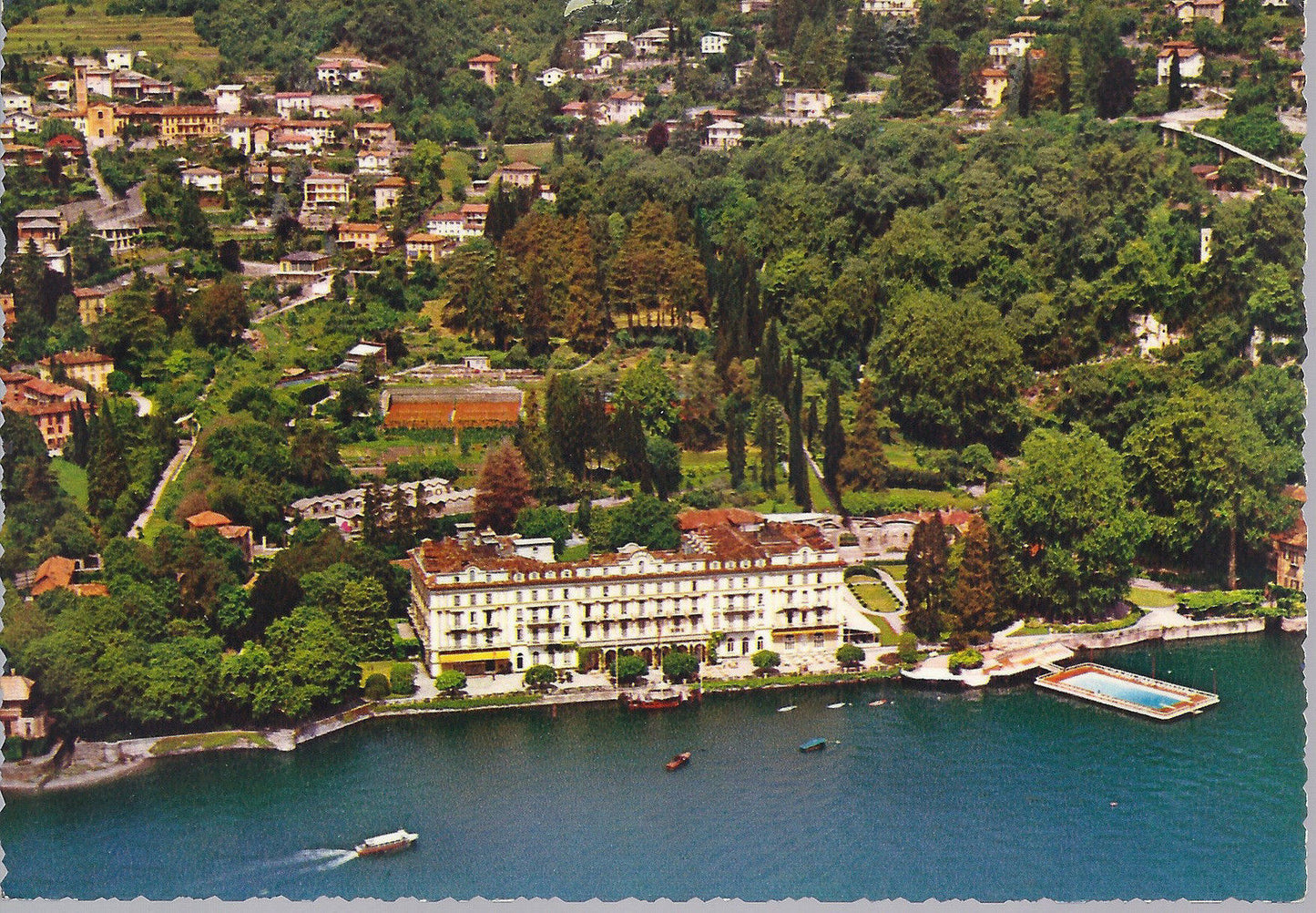 CERNOBBIO E VILLA D'ESTE - LAGO DI COMO - VEDUTA AEREA