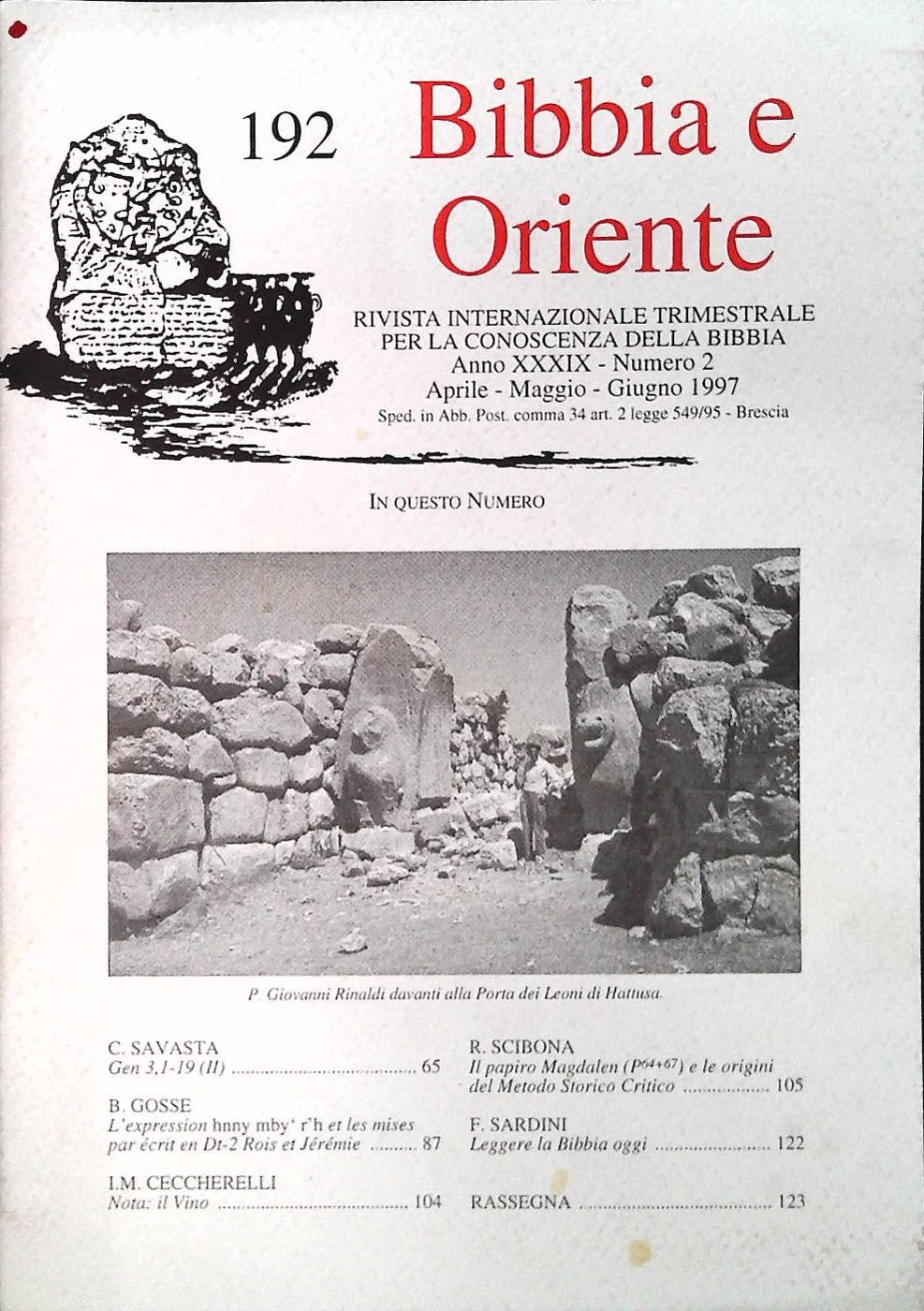 BIBBIA E ORIENTE N. 192
