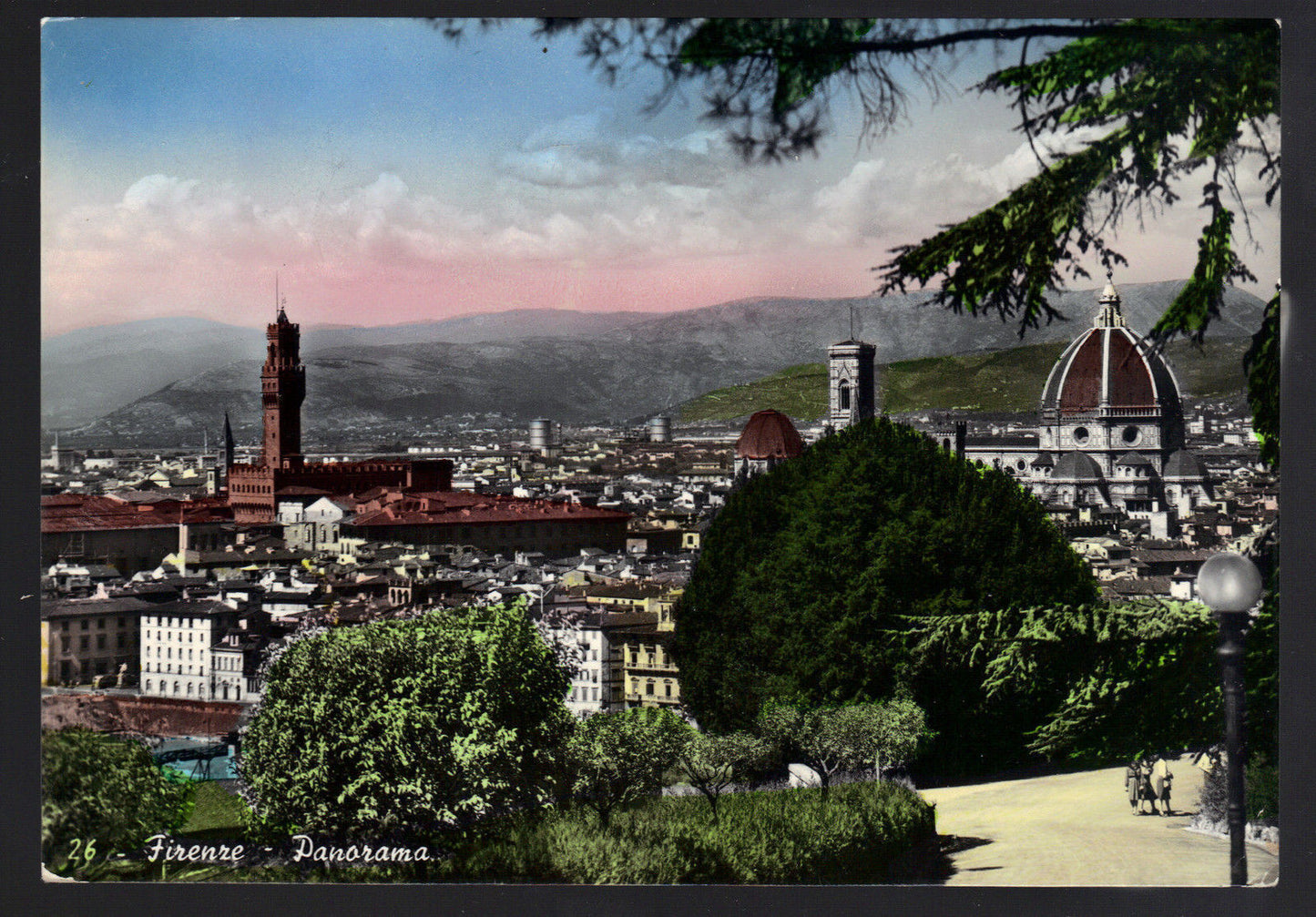 FIRENZE - PANORAMA - V1954 - ACQUERELLATA