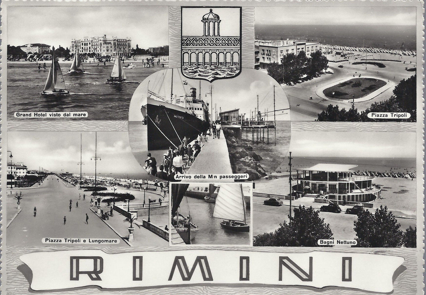 RIMINI - 6 VEDUTE - Arrivo M/n passeggeri VALFIORITA - NV