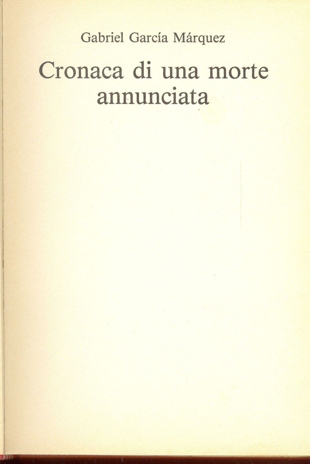 CRONACA DI UNA MORTE ANNUNCIATA - GABRIEL GARCIA MARQUEZ - - OUTLET DEL LIBRO