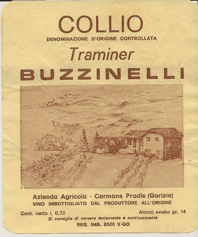 COLLIO TRAMINER - BUZZINELLI - ETICHETTA VINO