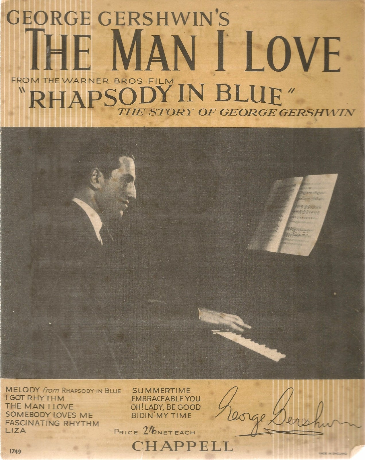 THE MAN I LOVE - GEORGE GERSHWIN - SPARTITO-SHEET MUSIC
