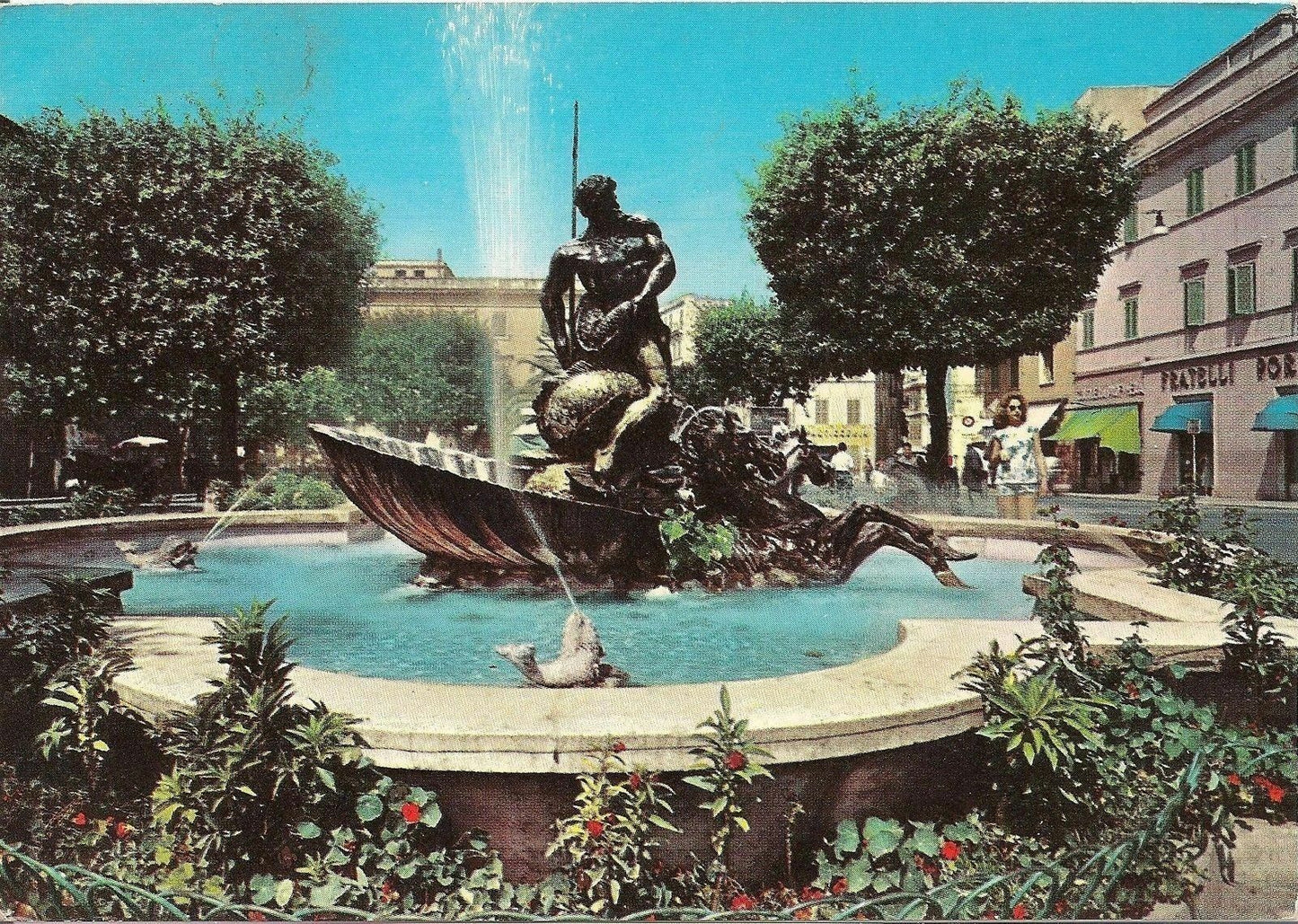 NETTUNO - ANTICA FONTE DI NETTUNO - ACQUARELLATA - V