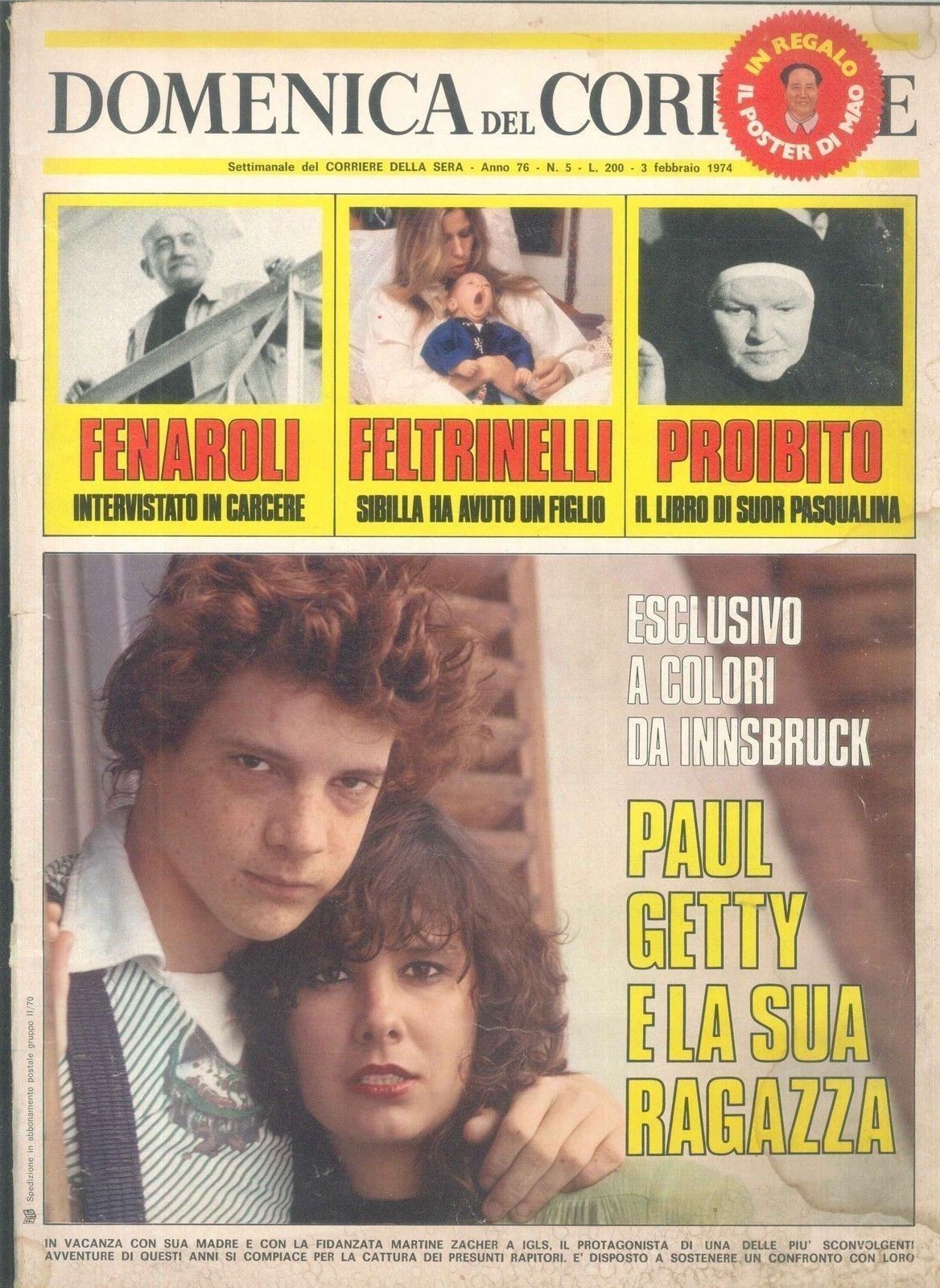 DOMENICA DEL CORRIERE N 5 - 3 FEBBRAIO 1974