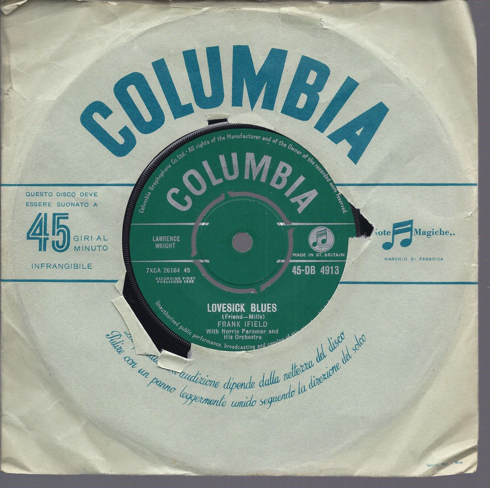 LOVESICK BLUES - SHE TAUGHT ME HOW TO YODEL -- FRANK IFIELD