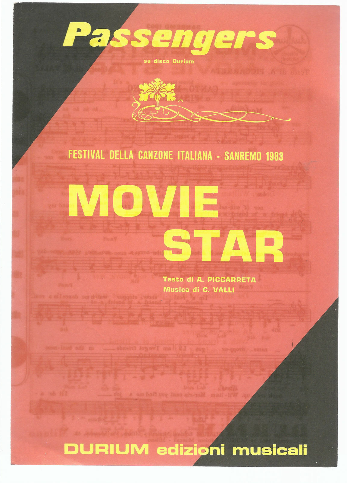 MOVIE STAR A. Picarreta - C. Valli - PASSENGERS Sanremo 1