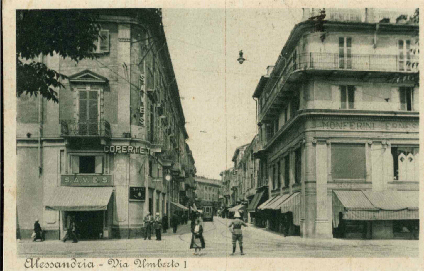 ALESSANDRIA - VIALE UMBERTO I°  - 1942 - TRAM