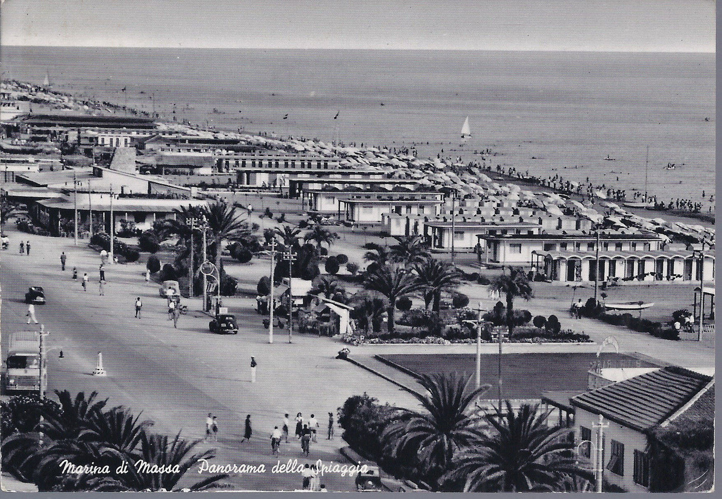 MARINA DI MASSA - PANORAMA DELLA SPIAGGIA - V 1955 - FG