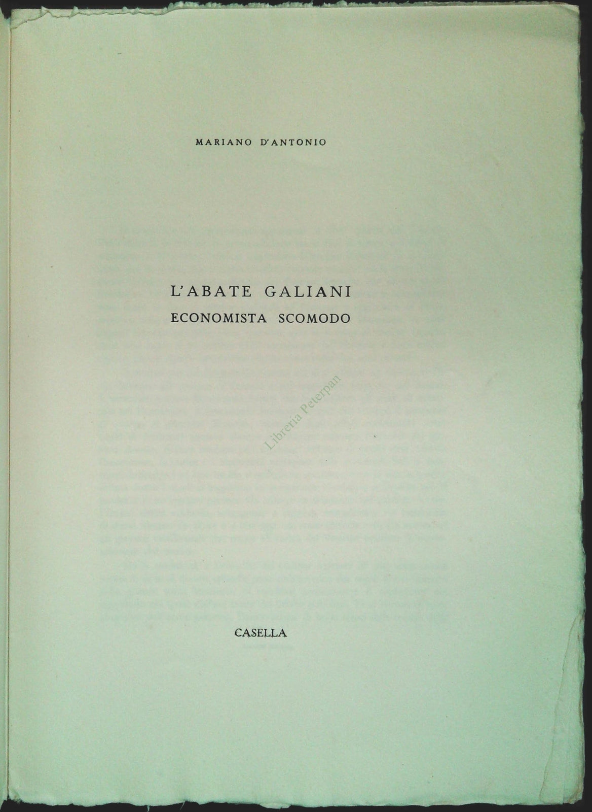 L'ABATE GALLIANI. ECOMISTA SCOMODOD - ED. CASELLA 1983