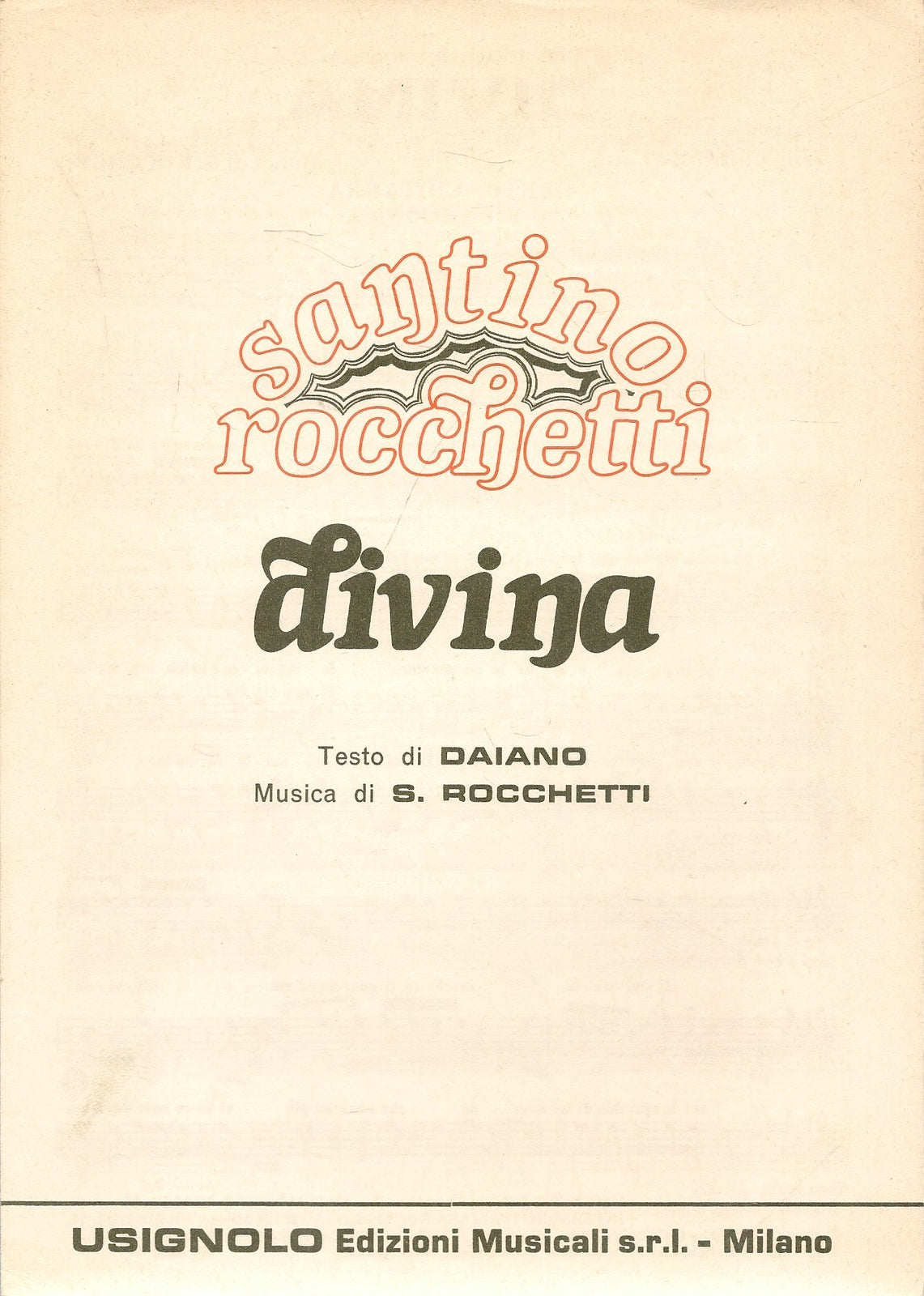 DIVINA - SANTINO ROCCHETTI - SPARTITO-SHEET MUSIC