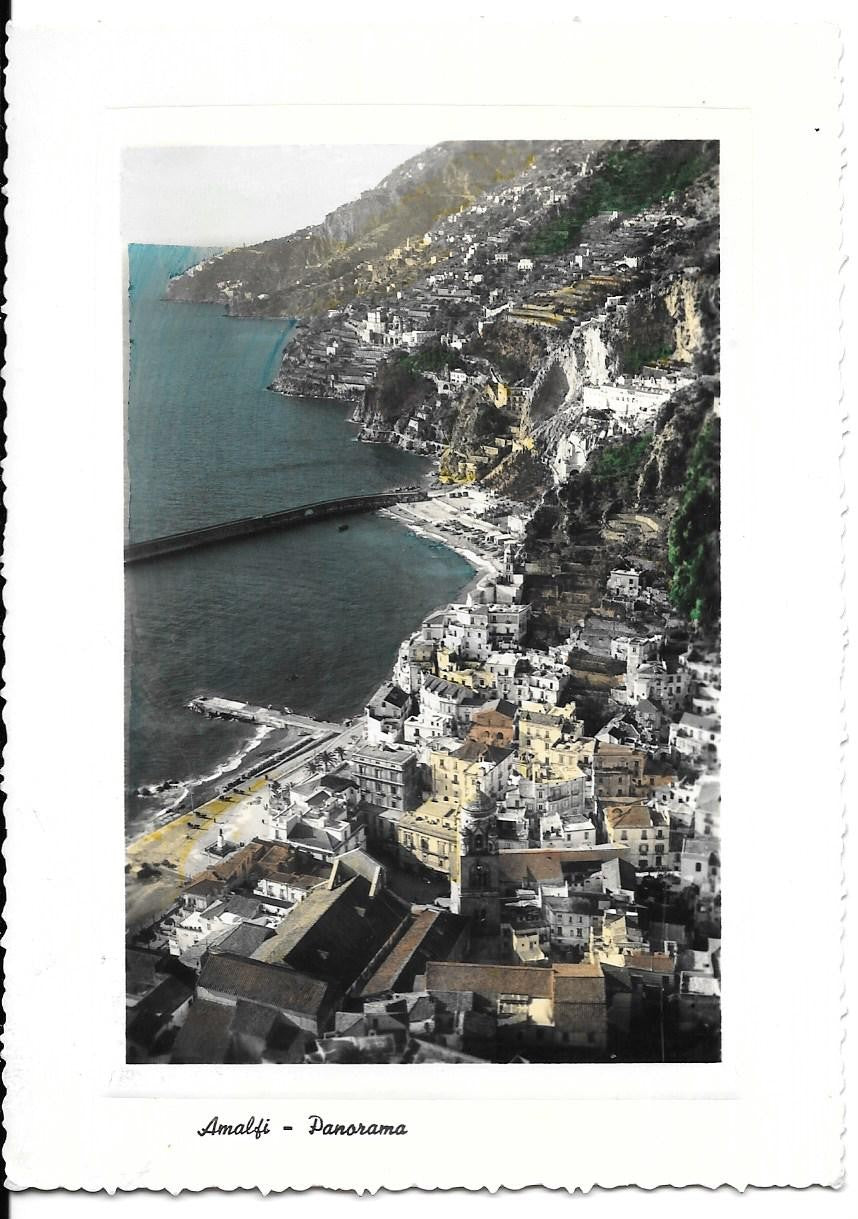 AMALFI - PANORAMA - V1954 - ACQUARELLATA