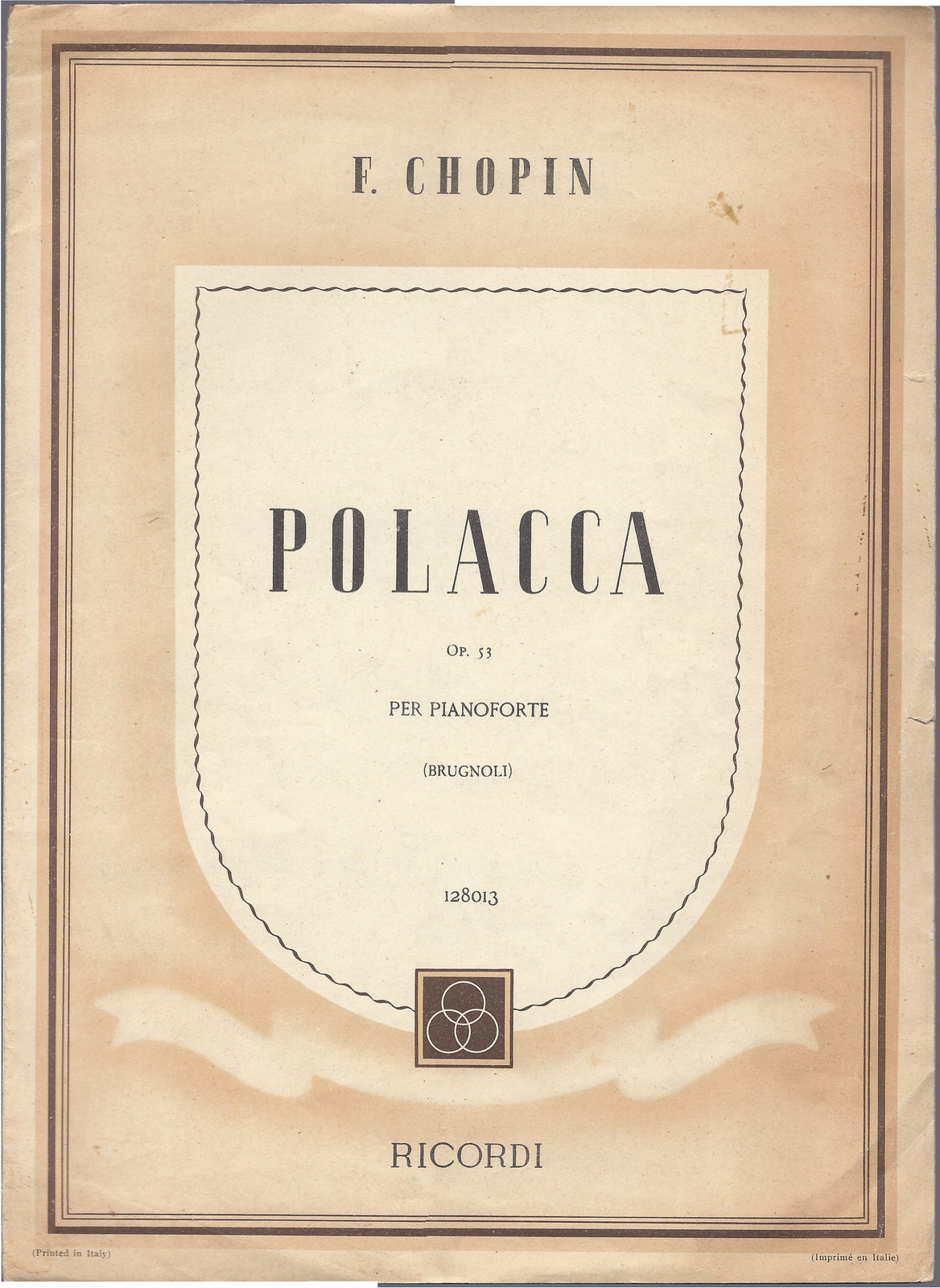POLACCA Op. 53 F. Chopin - rid. Brugnoli -- SPARTITO