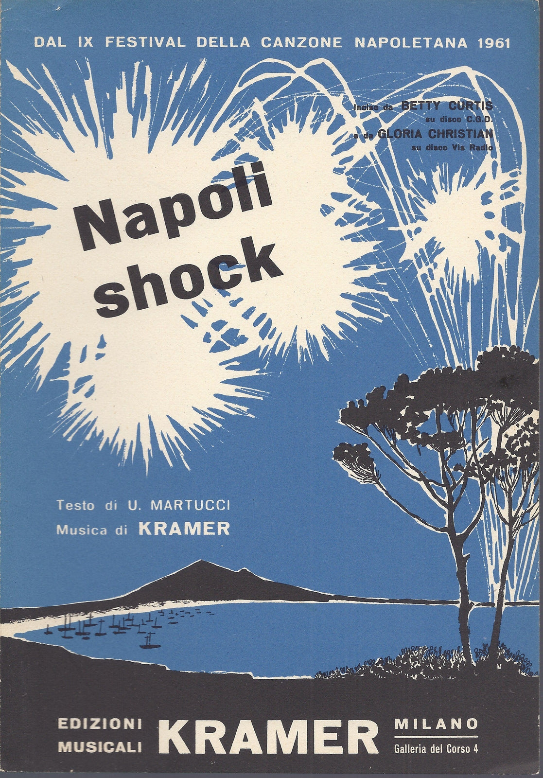 NAPOLI SHOCK Martucci - Kramer -- SPARTITO - Betty Curtis, Gloria Christian