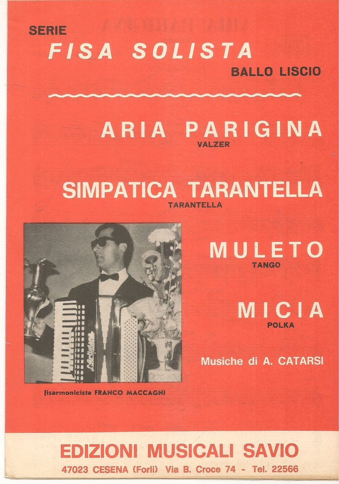 FISA SOLISTA QUATTRO BRANI - SPARTITO-SHEET MUSIC