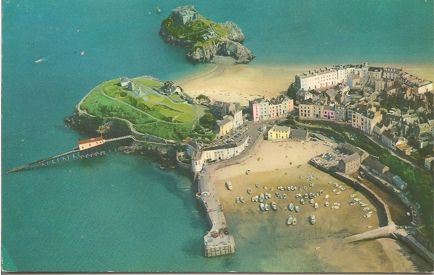 TENBY - VEDUTA AEREA/AIRVIEW - ACQUERELLATA/WATERCOLOR - V