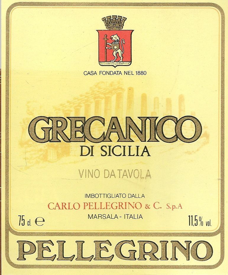GRECANICO DI SILIA - PELLEGRINO - ETICHETTA VINO