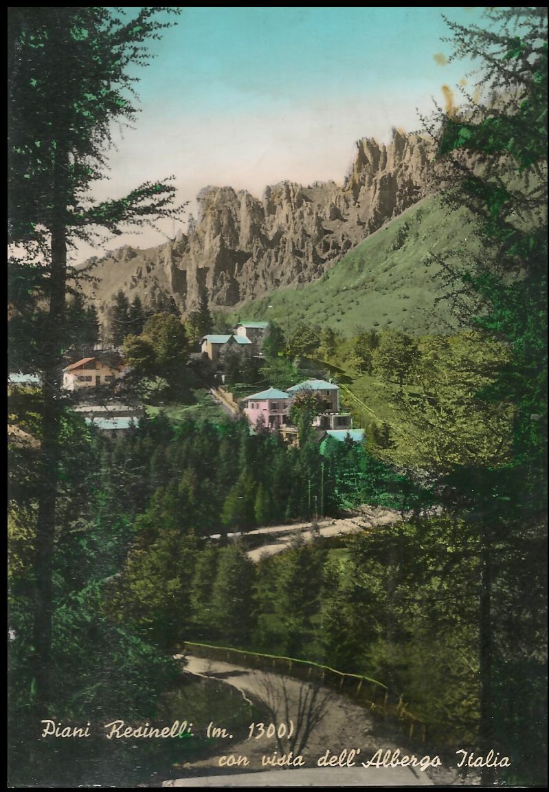 PIANIO RESINELL ICON VISTA DELL'ALBERGO ITALIA - V1959 - ACQUARELLATA