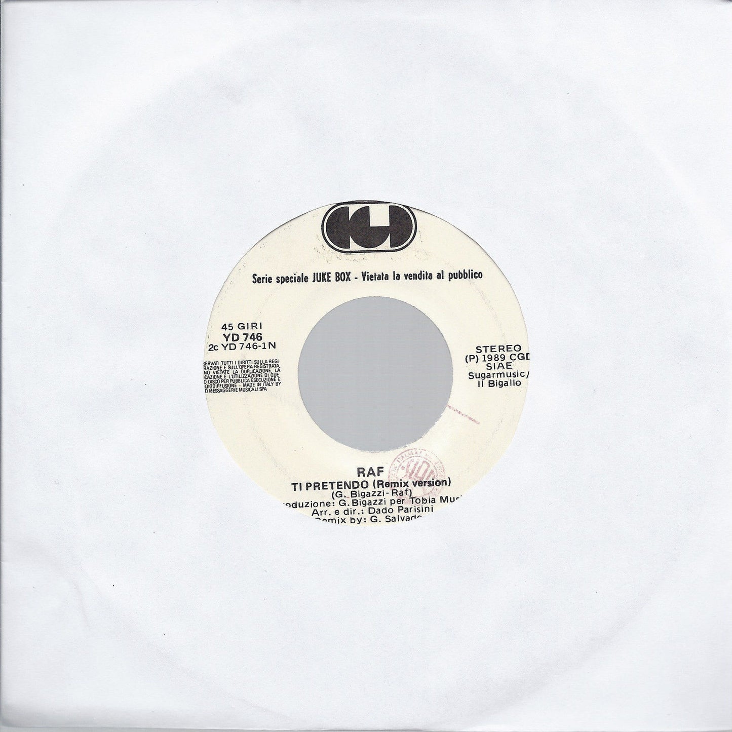 TI PRETENDO (Remix) # RAF -- COME OUT FIGHTING # EASTERHOUSE - Edizione Juke Box