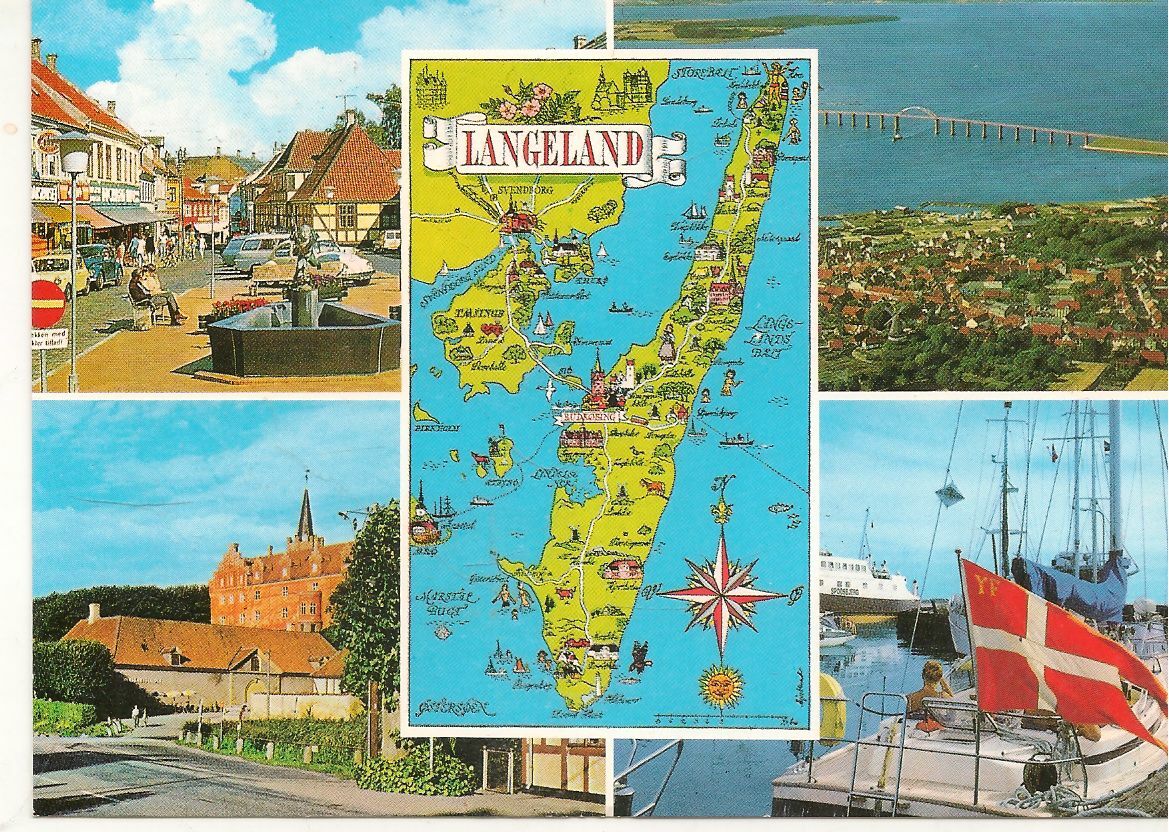 LANGELAND - DENMARK - QUATTRO VEDUTE CON CARTINA - V1992