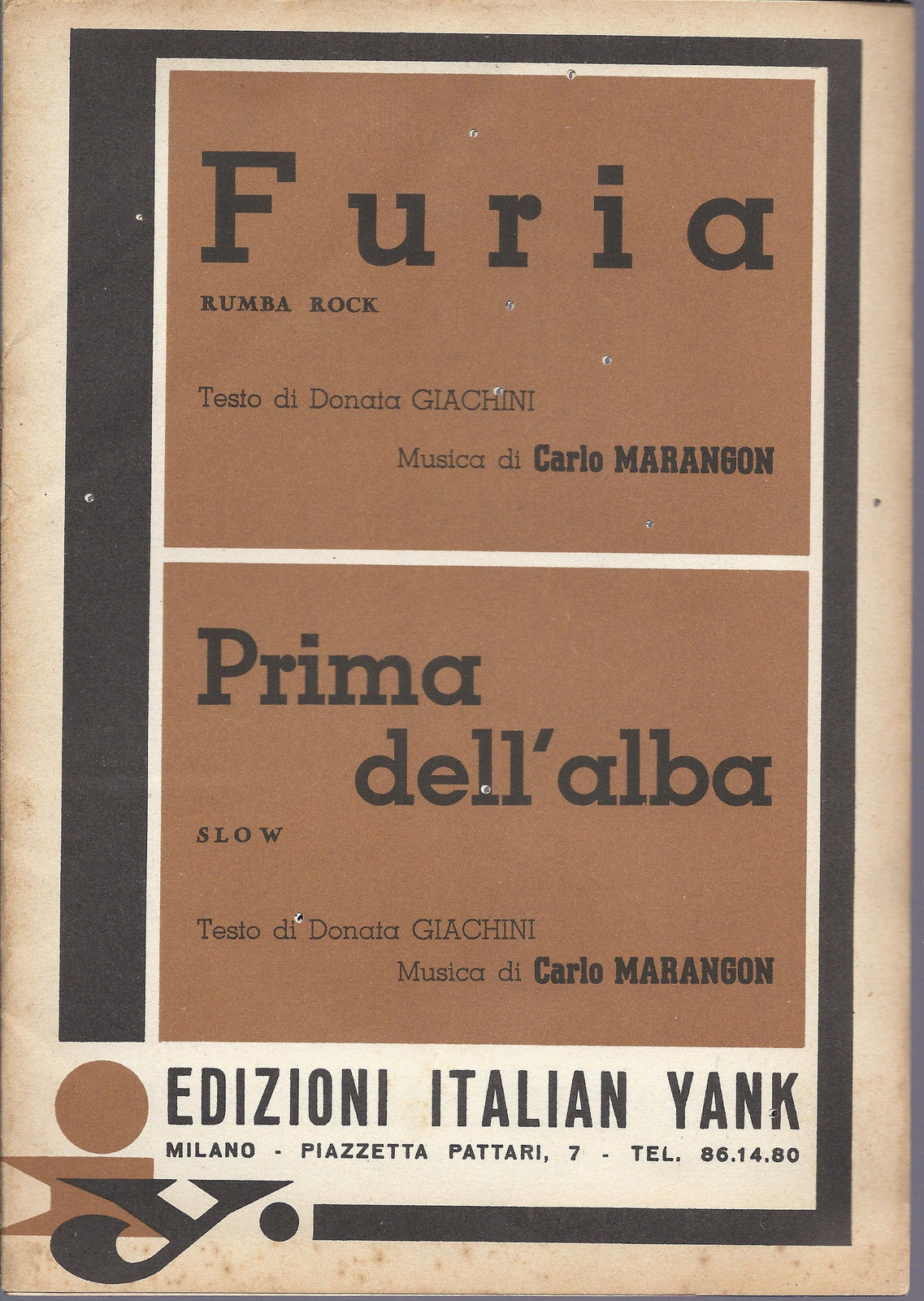 FURIA -- PRIMA DELL'ALBA Donata Giachini - Carlo Marangon # SPARTITO