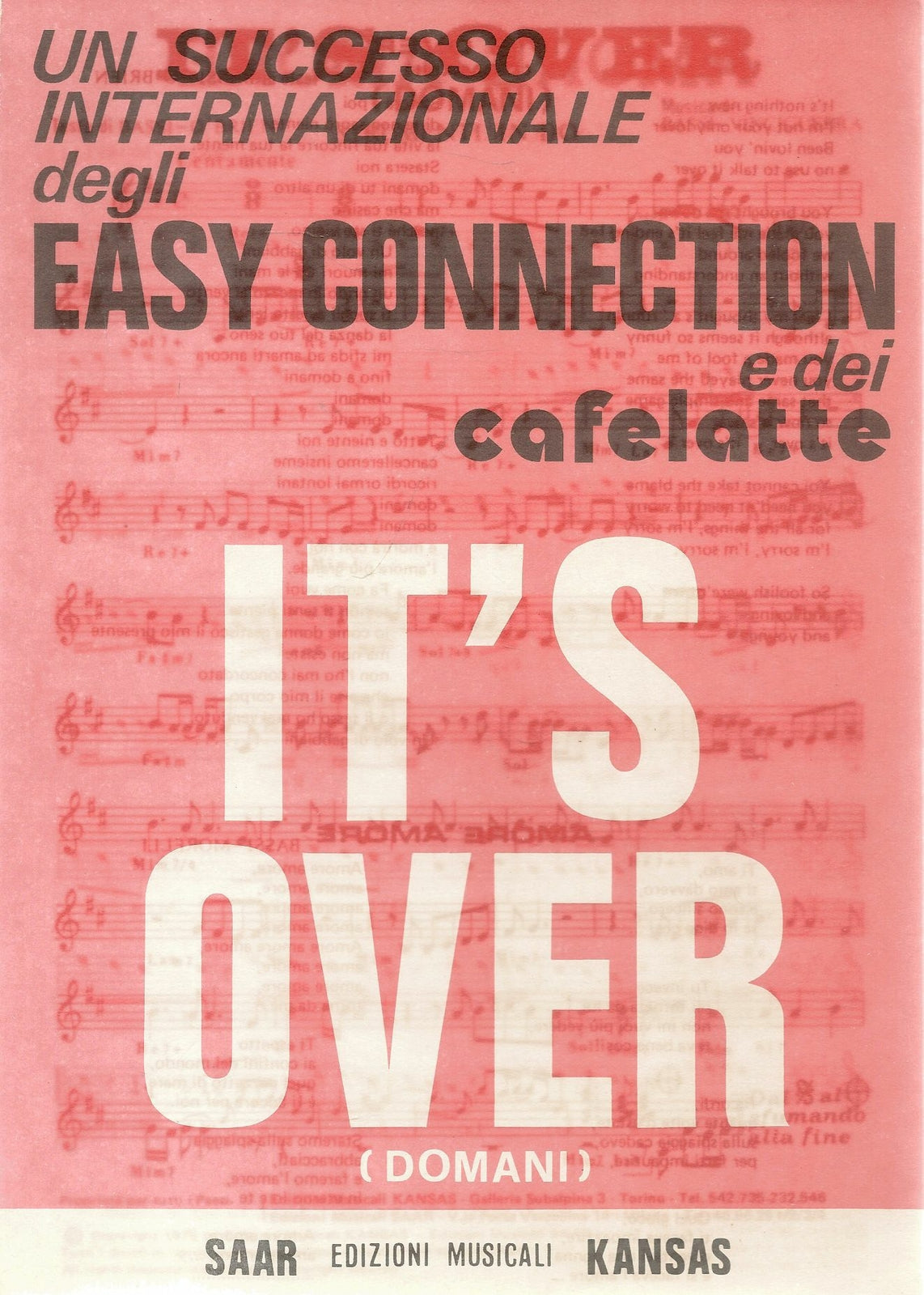 IT'S OVER - AMORE - EASY CONNECTION - SPARTITO-SHEET MUSIC