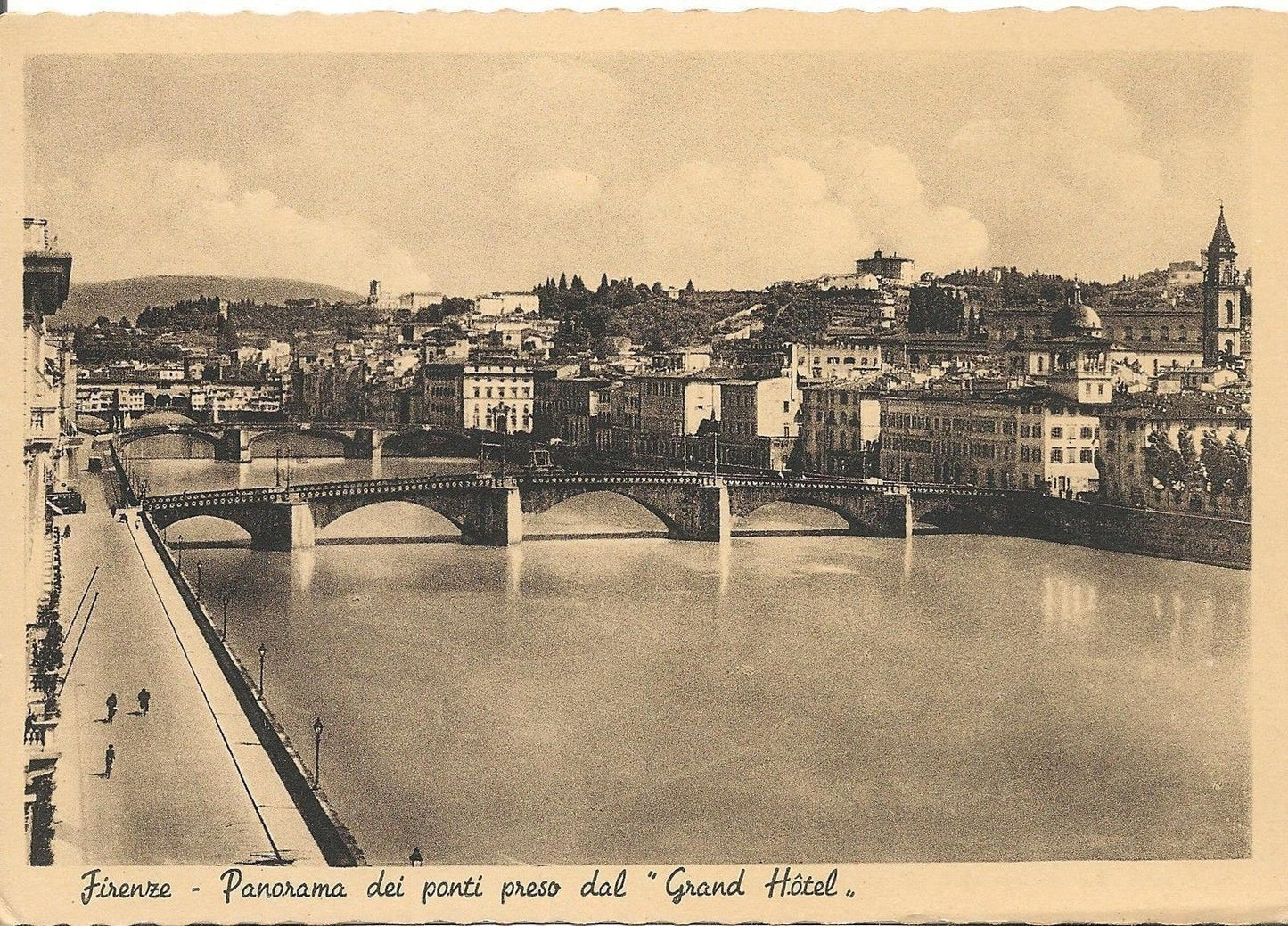 FIRENZE - PANORAMA DEI PONTI DAL "GRAND HOTEL" - N