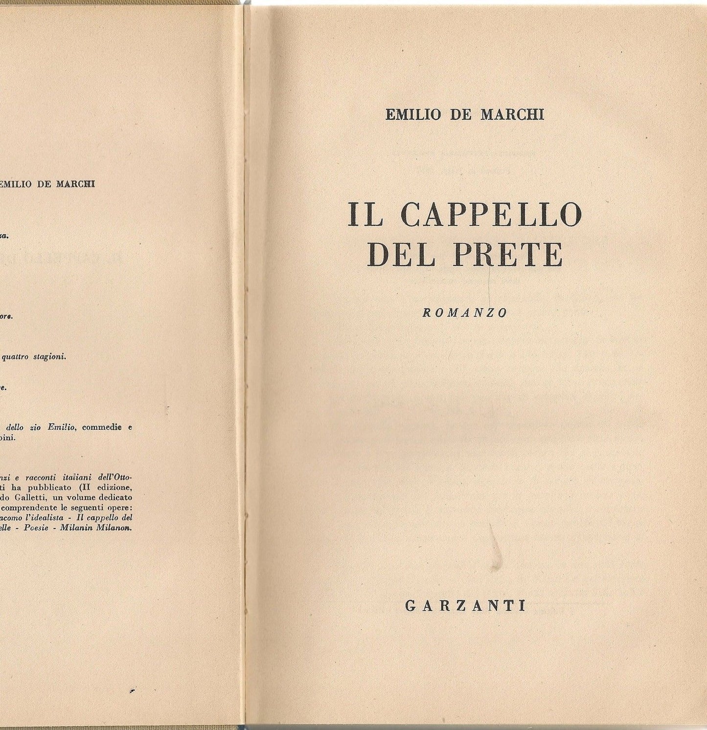 IL CAPPELLO DEL PRETE - EMILIO DE MARCHI