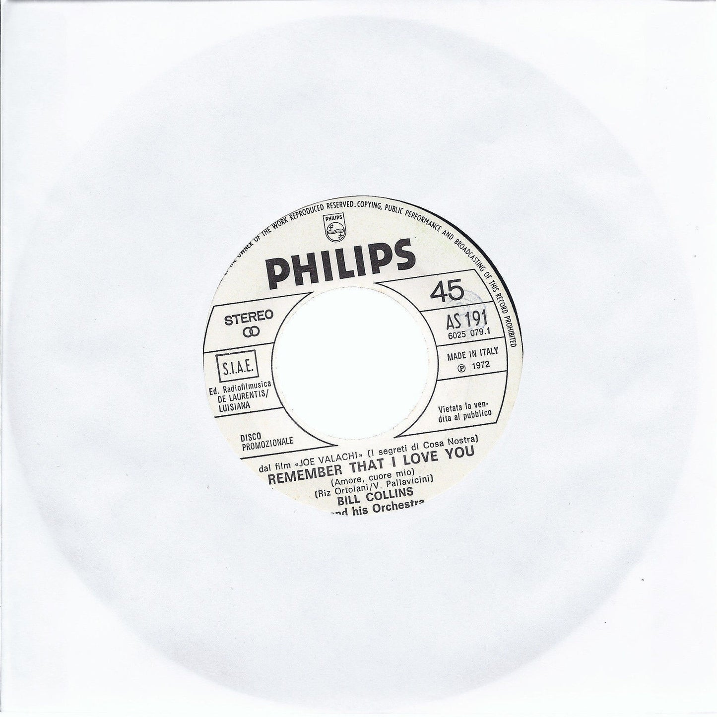 REMEMBER THAT I LOVE YOU # BILL COLLINS -- KING THADDEUS # JOE TEX - Promo, whit