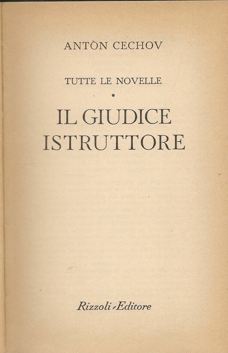 IL GIUDICE ISTRUTTORE - ANTON CECHIV - RIZZOLI BUR 1952 - ED. RILEGATA