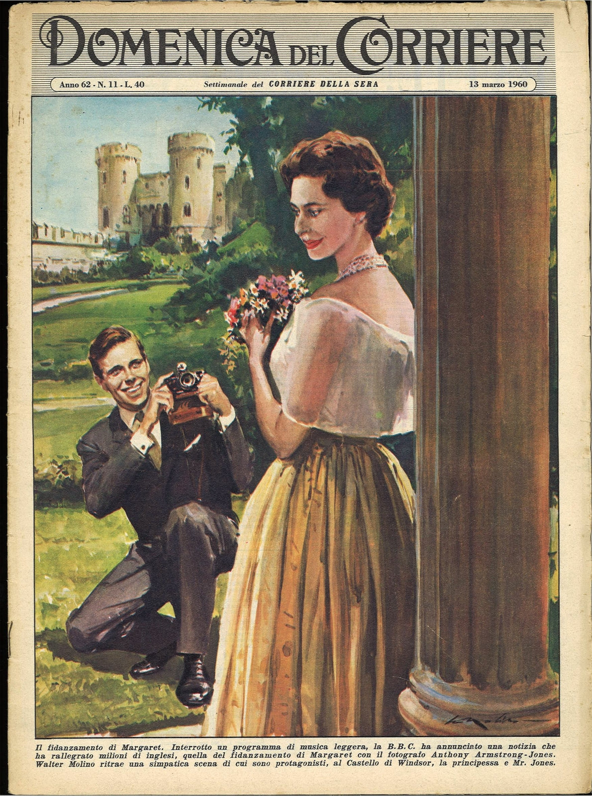 DOMENICA DEL CORRIERE N 11 - 13 MARZO 1960 - ILL. WALTER MOLINO