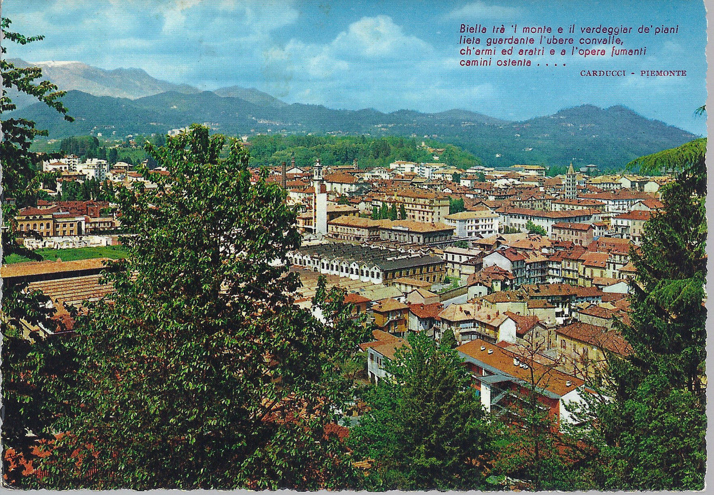 BIELLA - PANORAMA - V 1967 - FG - versi del Carducci