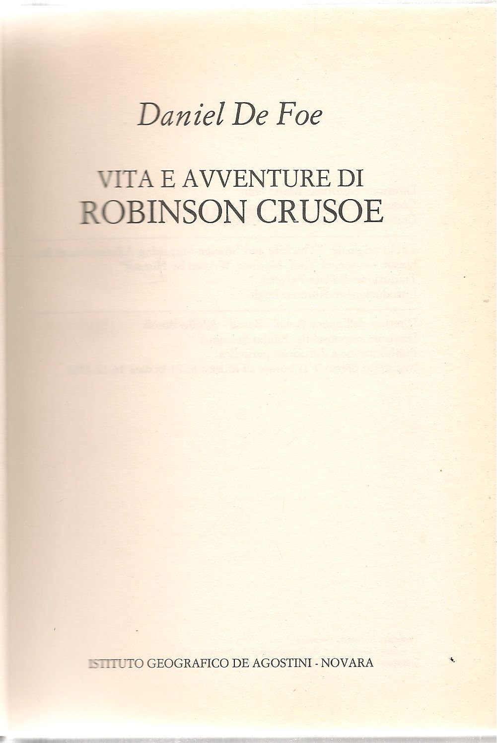 VITA E AVVENTURE DI ROBINSON CRUSOE - DANILE DE FOE