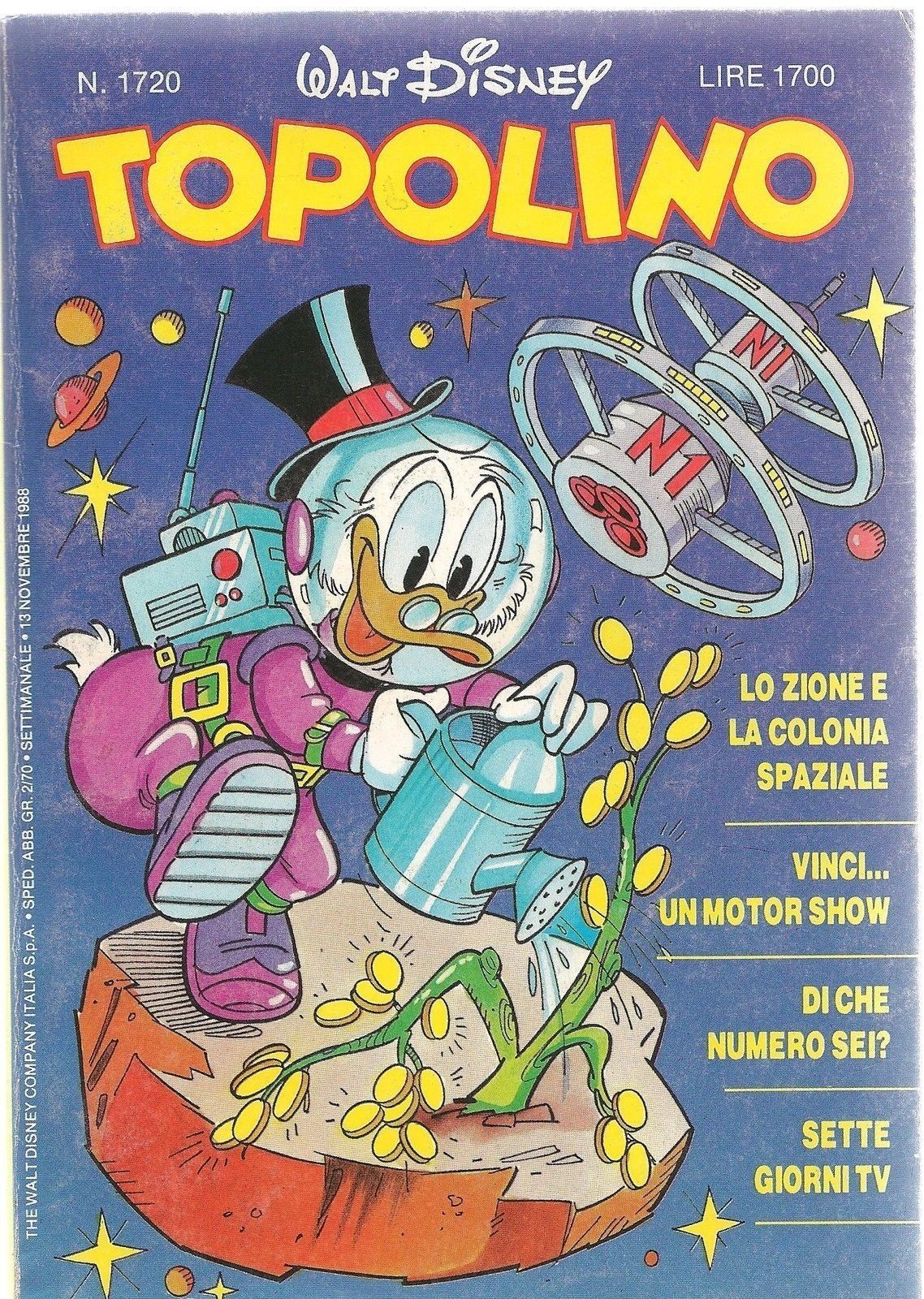 TOPOLINO N° 1720 - 13 NOVEMBRE 1988