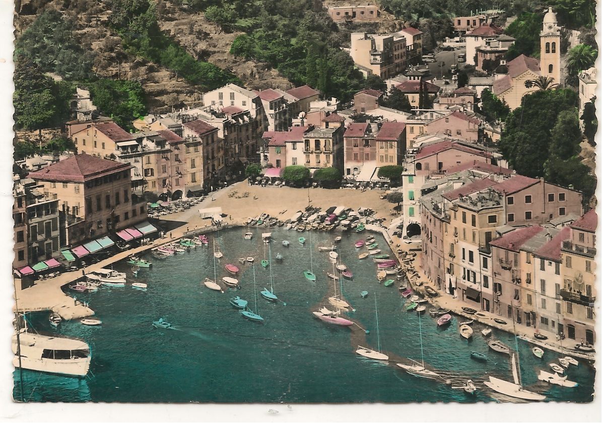 PORTOFINO - PANORAMA - V1956 - ACQUARELLATA