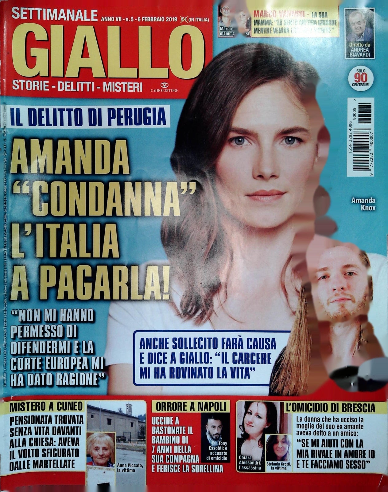 SETTIMANALE GIALLO 6 FEBBRAIO 2019 - AMANDA KNOX-MARCO VANNINI-ANNA PICCATO