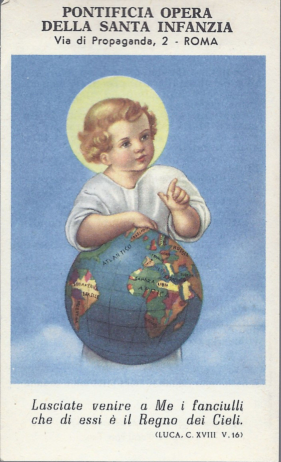 GESU' BAMBINO - PONTIFICIA OPERA DELLA SANTA INFANZIA -