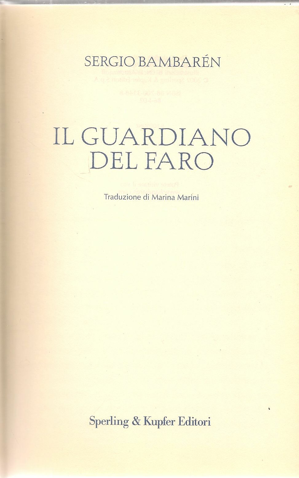 IL GUARDIANO DEL FARO - SERGIO BAMBAREN