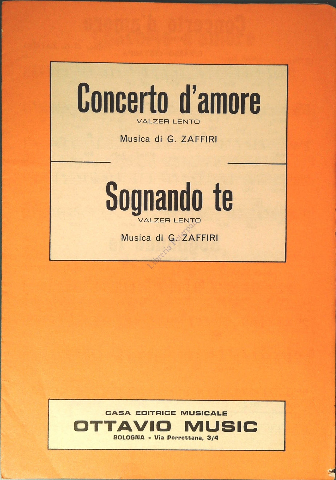 CONCERTO D'AMORE. valzer lento-SOGNANDO TE. valzer lento - SPARTITO-SHEET MUSIC