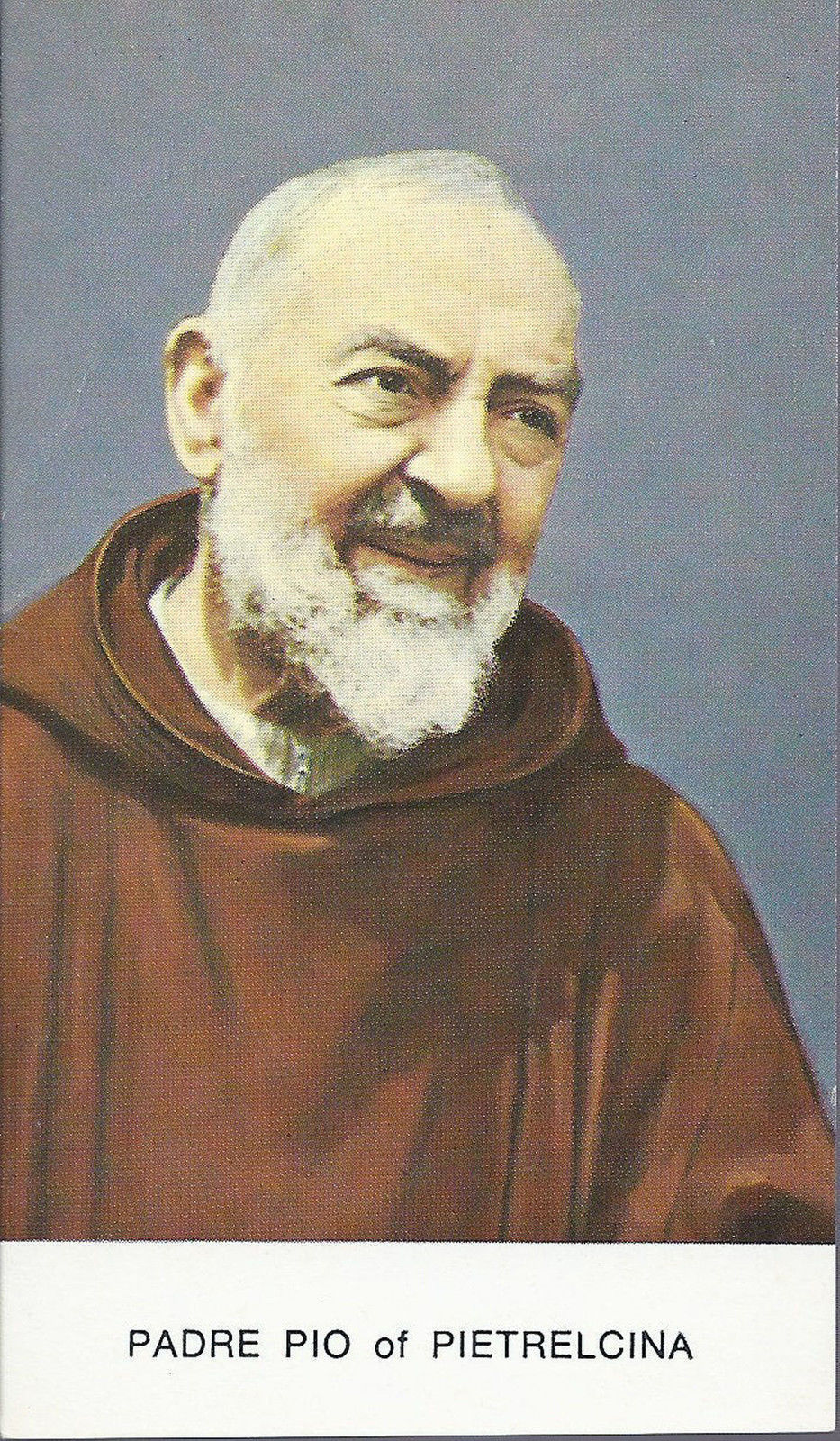 PADRE PIO of PIETRALCINA - SANTINO - HOLY CARD (english text