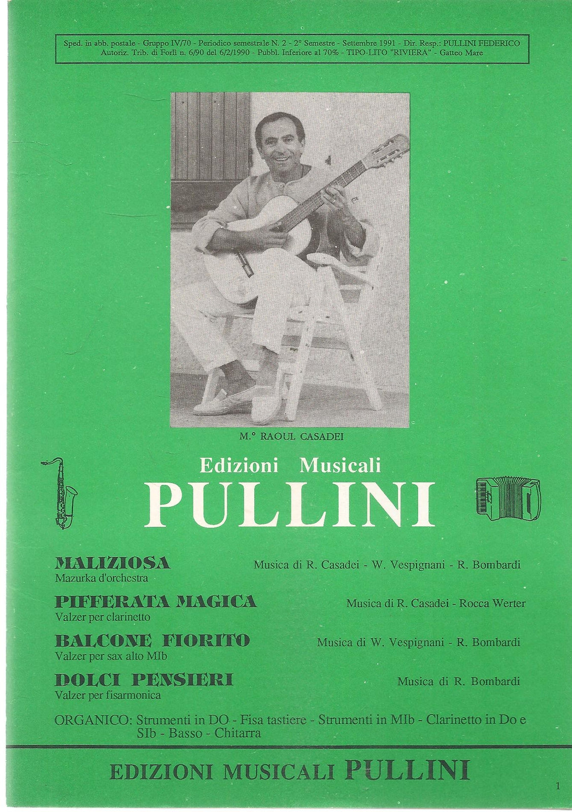 MALIZIOSA-PIFFERAIA MAGICA.VALCONE FIORITO-DOLCI PENSIERI - SPARTITO-SHEET MUSIC