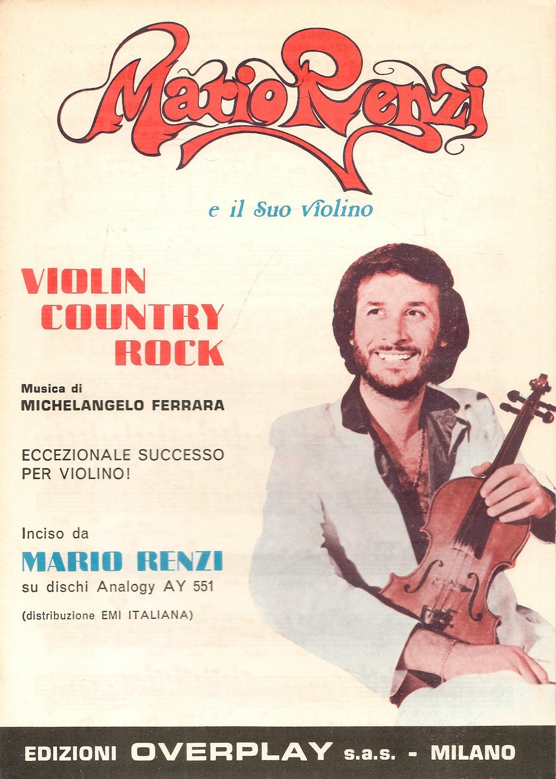 VIOLIN COUNTRY ROCK - MARIO RENZI - SPARTITO-SHEET MUSIC