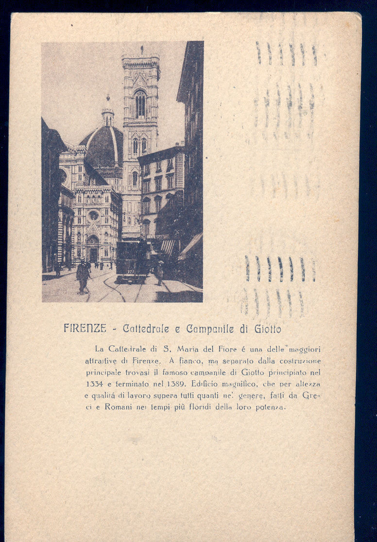 FIRENZE - CATTEDRALE E CAMPANILE DI GIOTTO - V1920