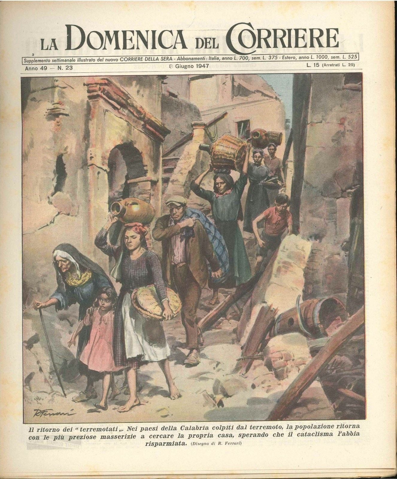 DOMENICA DEL CORRIERE N 23 - 8 GIUGNO 1947 - ILL. R. FERRARI