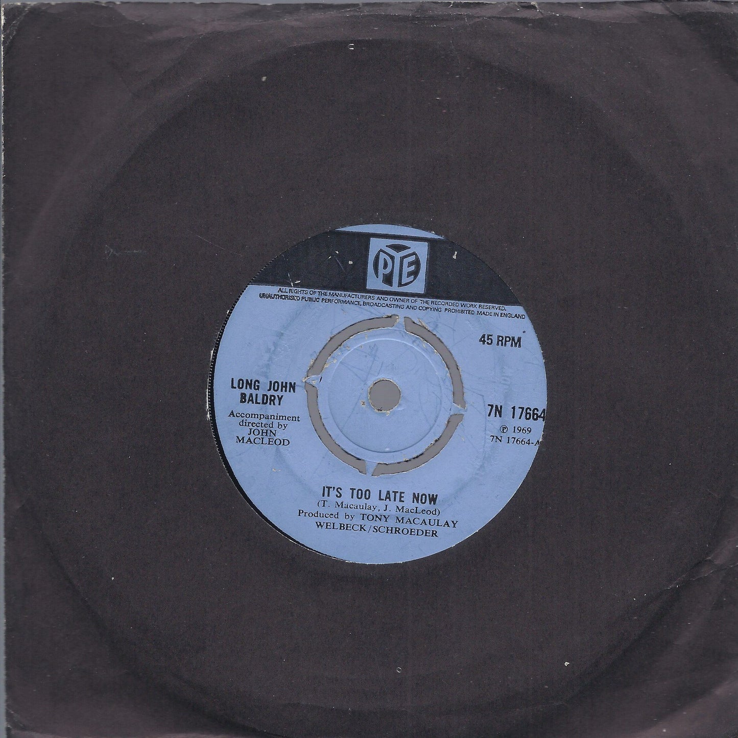 IT'S TOO LATE NOW - THE LONG AND LONELY NIGHT -- LONG JOHN BALDRY