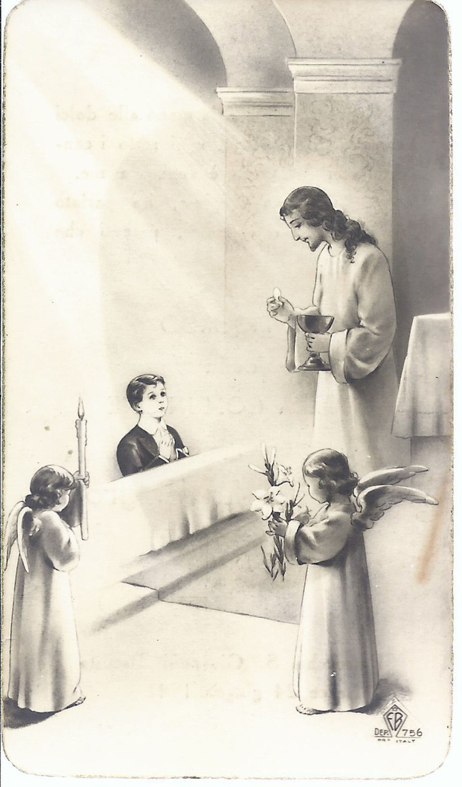 SANTINO - GESU' E ANGELI - PRIMA COMUNIONE - 1941 - AS0