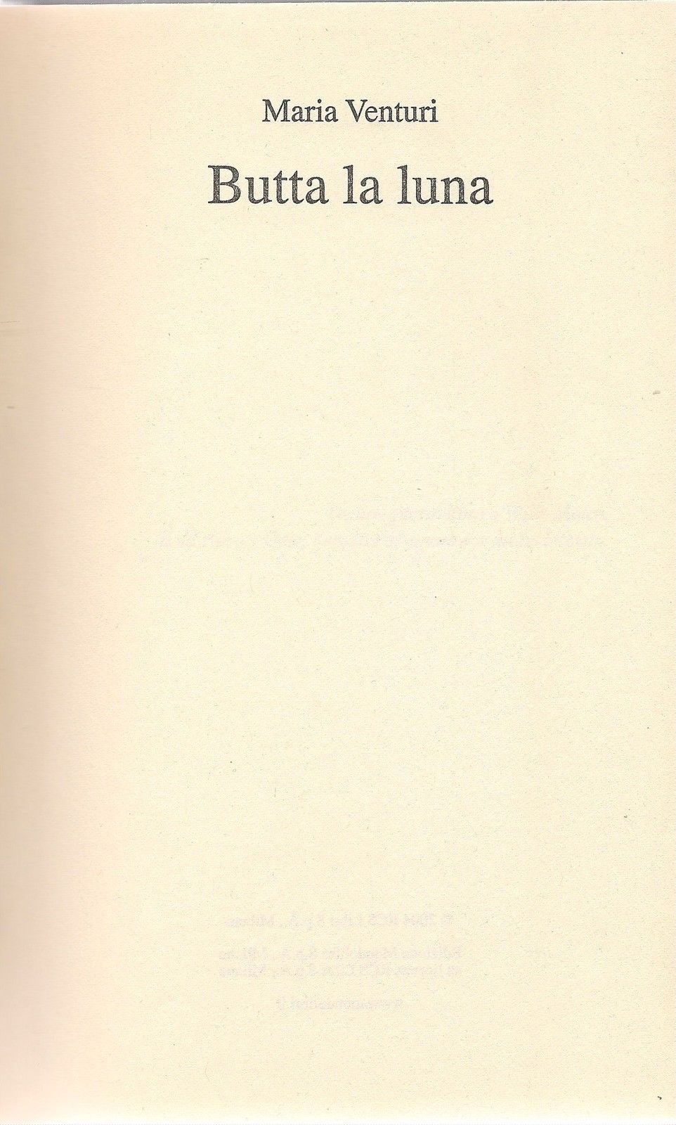 BUTTA LA LUNA - MARIA VENTURI
