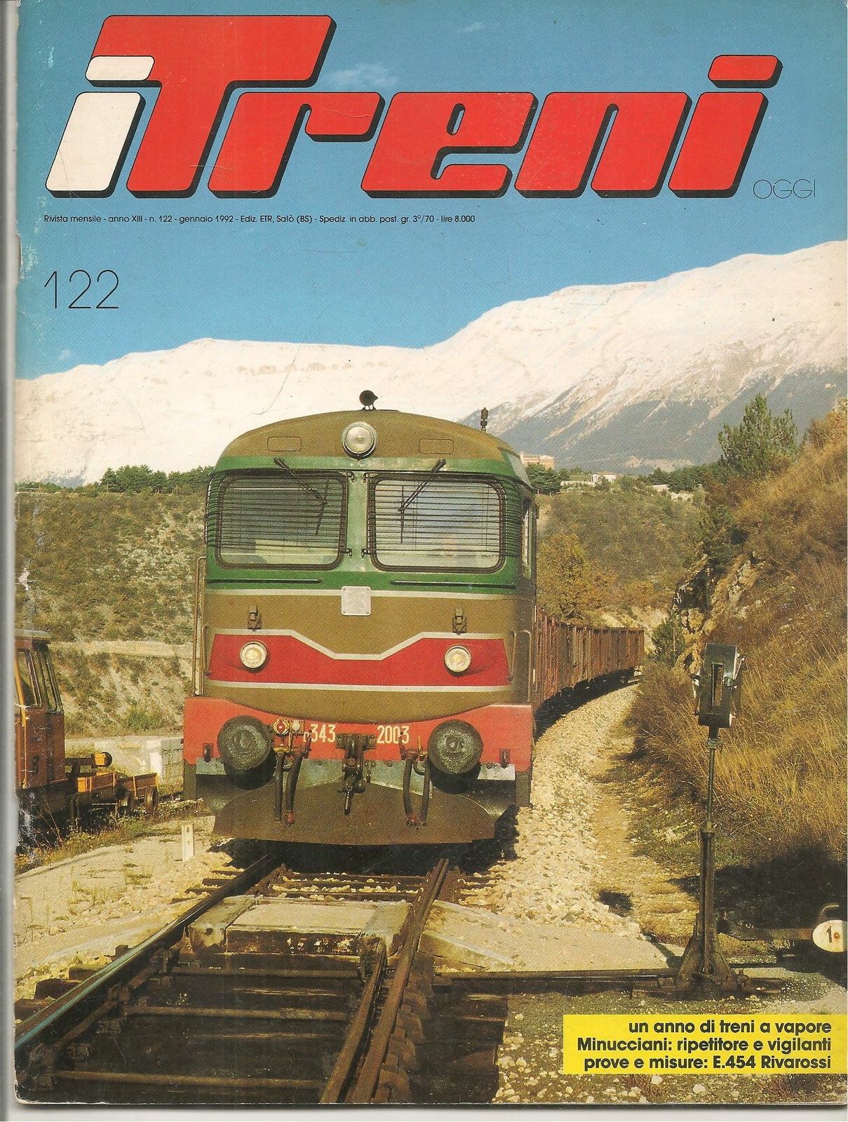 I TRENI N. 122 - GENNAIO 1992