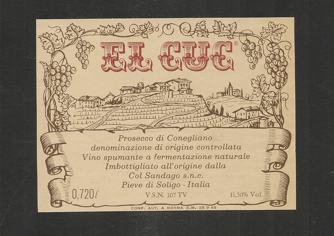 EL CUC - PROSECCO DI CONEGLIANO - ETICHETTA VINO
