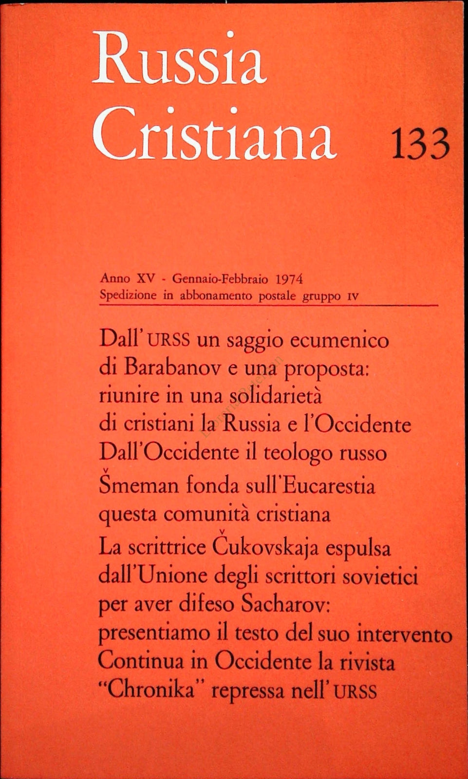 RUSSIA CRISTIANA N. 133 - GENNAIO-FEBBRAIO 1974
